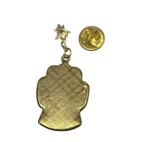 Vintage Enamel Angel Charm Dangle Pin Brooch Silver-Tone Star - Picture 5 of 5